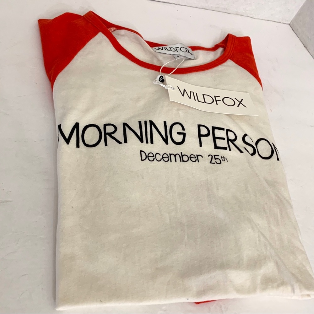Wildfox BaseballShirt DressChristmasMorning Person - Picture 16 of 16